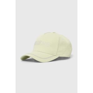 Bavlněná baseballová čepice Guess RHINESTONES zelená barva, s aplikací, V4GZ00 WFKN0