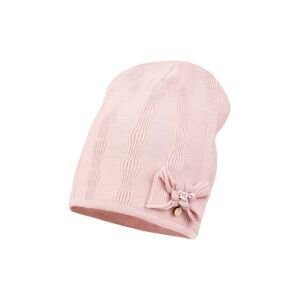 Dětská čepice Jamiks INAS růžová barva, z tenké pleteniny