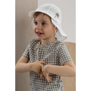 Dětská bavlněná čepice Jamiks WERNER bílá barva, hladká