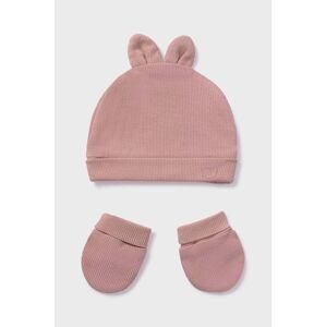 Čepice a dětské rukavice Mayoral Newborn růžová barva