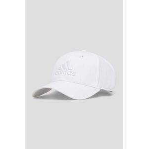 Bavlněná baseballová čepice adidas bílá barva, s aplikací, IR7902