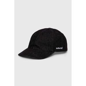 Bavlněná baseballová čepice Levi's černá barva
