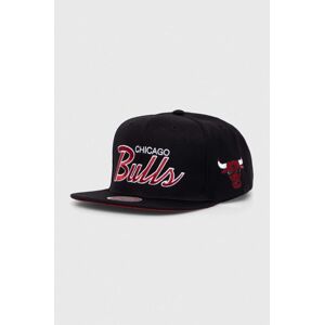 Čepice s vlněnou směsí Mitchell&Ness NBA CHICAGO BULLS černá barva, s aplikací