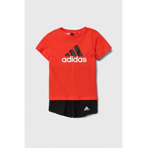 Dětská bavlněná souprava adidas oranžová barva