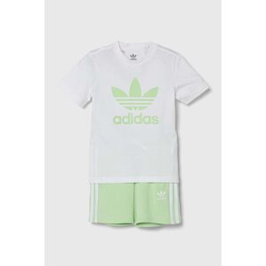 Dětská bavlněná souprava adidas Originals zelená barva