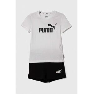 Dětská souprava Puma Logo Tee & Shorts Set bílá barva