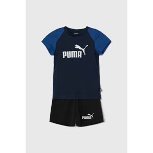 Dětská souprava Puma Short Polyester Set B tmavomodrá barva