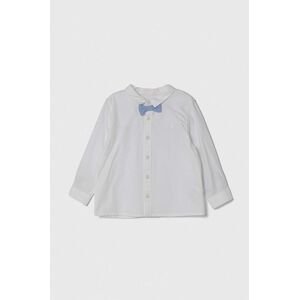 Dětská bavlněná košilka United Colors of Benetton bílá barva