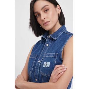 Džínová košile Calvin Klein Jeans dámská, regular, s klasickým límcem, J20J223689