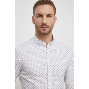 Košile Armani Exchange pánská, bílá barva, slim, s límečkem button-down, 3DZC25 ZNEAZ