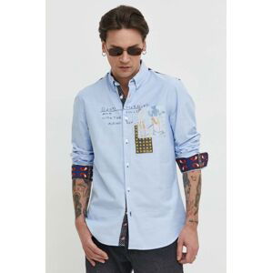 Bavlněná košile Desigual GUSTAV regular, s límečkem button-down, 24SMCW33