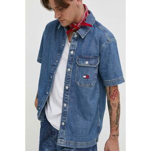 Džínová košile Tommy Jeans pánská, relaxed, s klasickým límcem, DM0DM18957