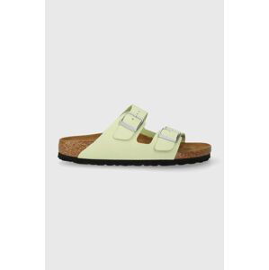 Semišové pantofle Birkenstock Arizona dámské, zelená barva, 1026710