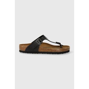 Žabky Birkenstock Gizeh dámské, černá barva, na plochém podpatku, 541951