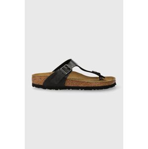 Žabky Birkenstock Gizeh dámské, černá barva, na plochém podpatku, 1027334