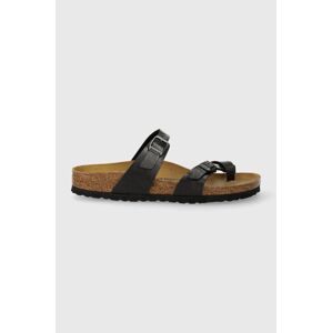 Žabky Birkenstock Mayari dámské, černá barva, na plochém podpatku, 1027333