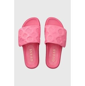 Pantofle Guess FABIO dámské, růžová barva, FLJFAB FAL19