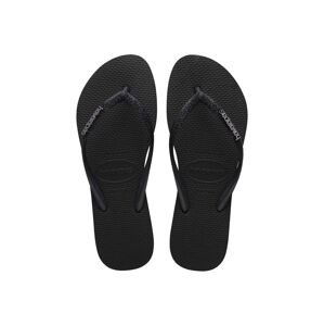 Žabky Havaianas SLIM GLITTER II dámské, černá barva, na plochém podpatku, 4146975.1069