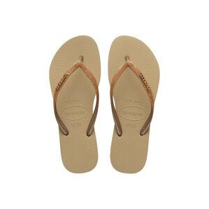 Žabky Havaianas SLIM GLITTER II dámské, zlatá barva, na plochém podpatku, 4146975.9177