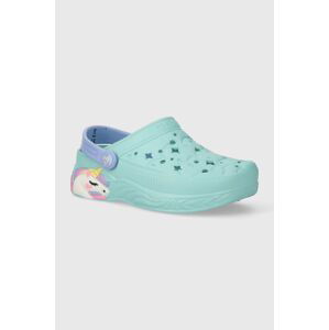 Dětské pantofle Skechers UNICORN DREAMER tyrkysová barva