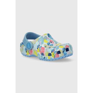 Dětské pantofle Crocs STITCH CLASSIC CLOG tyrkysová barva