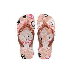 Dětské žabky Havaianas KIDS TOP PETS BALLET béžová barva