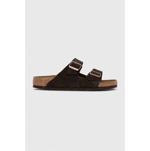 Semišové pantofle Birkenstock Arizona pánské, hnědá barva, 1027077