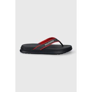 Žabky Tommy Hilfiger DUAL DENSITY TOE BEACH SANDAL pánské, tmavomodrá barva, FM0FM05015