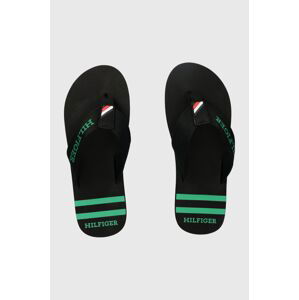 Žabky Tommy Hilfiger SPORTY BEACH SANDAL pánské, černá barva, FM0FM05020