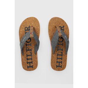 Žabky Tommy Hilfiger CORK BEACH SANDAL pánské, tmavomodrá barva, FM0FM05028