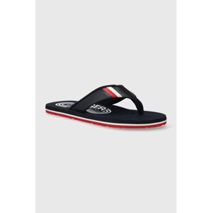 Žabky Tommy Hilfiger RWB PADDED BEACH SANDAL pánské, tmavomodrá barva, FM0FM05137