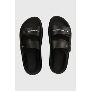 Kožené pantofle Karl Lagerfeld KAPRI MENS pánské, černá barva, KL52504
