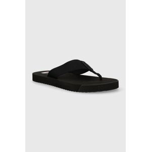 Žabky Tommy Jeans TJM ELEVATED FLIP FLOP pánské, černá barva, EM0EM01393