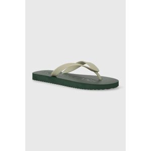 Žabky Tommy Jeans TJM BEACH FLIP FLOP pánské, zelená barva, EM0EM01392