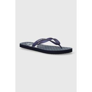 Žabky Calvin Klein Jeans BEACH SANDAL GLOSSY pánské, tmavomodrá barva, YM0YM00952