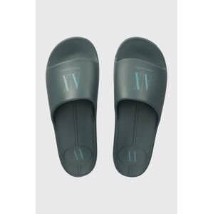 Pantofle Armani Exchange pánské, tyrkysová barva, XUP012 XV675 T730
