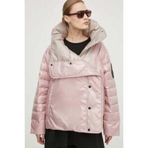 Oboustranná péřová bunda MMC STUDIO dámská, růžová barva, zimní