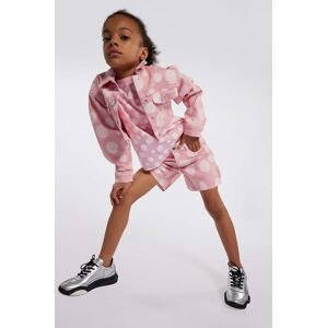 Dětská riflová bunda Marc Jacobs růžová barva