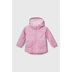 Kojenecká bunda Columbia Rainy Trails Fleece růžová barva