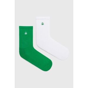 Dětské ponožky United Colors of Benetton 2-pack zelená barva