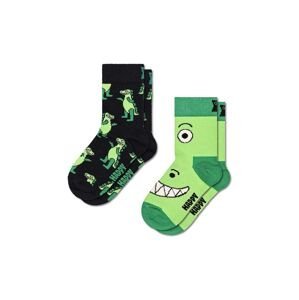 Dětské ponožky Happy Socks Kids Dino Socks 2-pack zelená barva