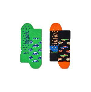 Dětské ponožky Happy Socks Kids Cars Anti-Slip Socks 2-pack zelená barva