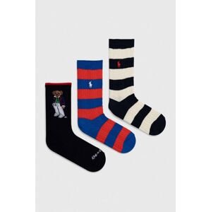 Ponožky Polo Ralph Lauren 3-pack dámské, černá barva