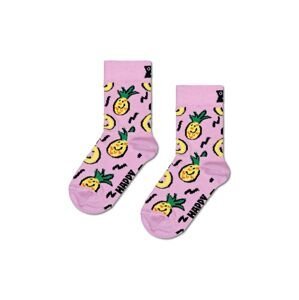 Dětské ponožky Happy Socks Kids Pineapple Sock růžová barva