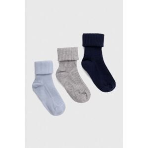 Kojenecké ponožky United Colors of Benetton 3-pack tmavomodrá barva