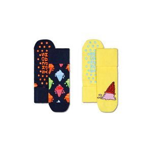 Dětské ponožky Happy Socks Kids Ice Cream Anti-Slip Socks 2-pack černá barva