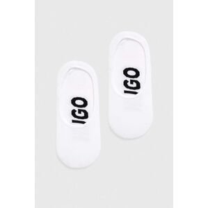 Ponožky HUGO 2-pack pánské, bílá barva