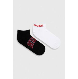 Ponožky HUGO 2-pack pánské, černá barva