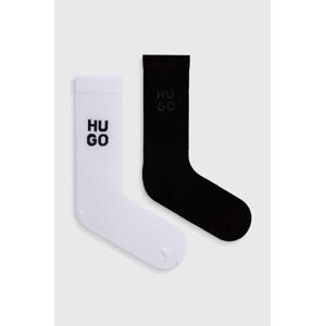 Ponožky HUGO 2-pack pánské, černá barva, 50514562
