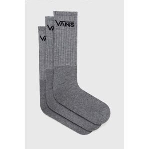 Ponožky Vans 3-pack pánské, šedá barva